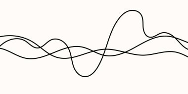 Karmaşık eğri uzun çizgi kablo çizimi soyut dolambaçlı ince dalgalı eğri iplik siyah desenli yay vektörü kıvrımlı yaylı tel sürekli çizgi ip eğrilik ayırıcı ile.