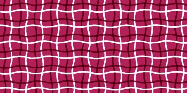 Çizgili hatlar için desenli suluboya dalga bebek gingham. Masa örtüsü, beyaz ekose kontrolör için dama tahtası olan pembe kumaş. Sevimli arkaplan çizgisi.