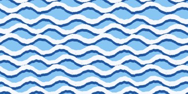 Çizgili suluboya dalga bebek çizgileri ve dikişsiz masa örtüsü. Mavi kumaş beyazı, ekoseli ve arka plan çizgili. Denizciyle dikey kontrol çizgisi.