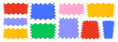 Dalgalı organik dikdörtgen, dalgalı kare ve dikdörtgen şekiller ve düzensiz karalama çizgileri. Modern metin kutuları, alıntılar ve oyuncu grafik şablonları için tasarlandı.