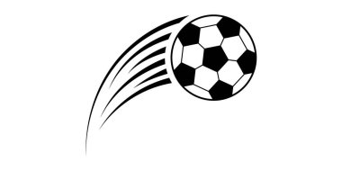 Futbol ikonu hız topu golü ve arka plan vektör logosu. Dünya Kupası 2026 Fifa ve grafik izole tasarım. Beyaz soyut topla uçan futbol topu.