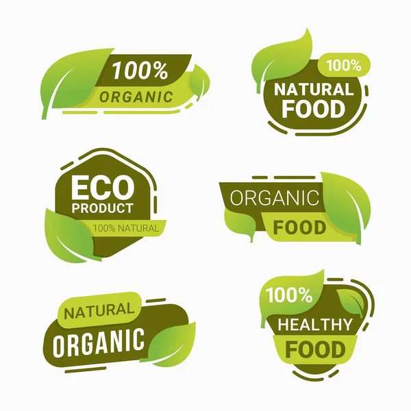 Vers Natuurlijk Product Badge Gezonde Vegetarische Voedingsmiddelen Sticker Natuurlijke Ecologische — Stockvector