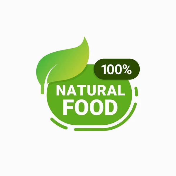 Insignia Producto Natural Fresco Alimentos Vegetarianos Saludables Etiqueta Engomada Alimentos — Vector de stock