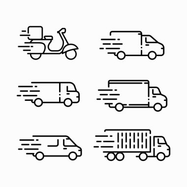 Hızlı ulaşım hattı simgesi. Yük aracı sembolü vektör çizimi