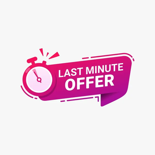 Last Minute Offer Label Sign Banner Promotion Vector Illustration — Stock Vector