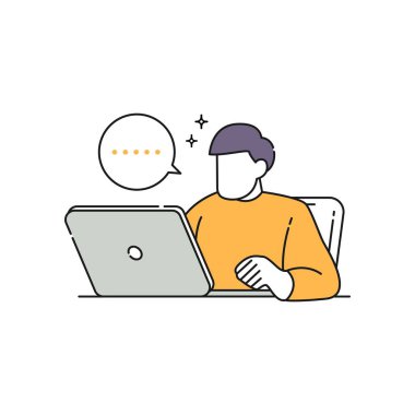 Yüzü olmayan iş adamları, ana hatlı biçim çizimi ile işleri için çözümler düşünüyorlar.