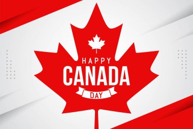 Happy canada day celebration banner template. Canadian flag in 1st of July national patriotic holiday clipart