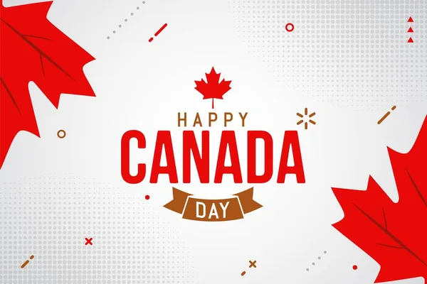 Happy Canada Day Celebration Banner Template Canadian Flag 1St July — 图库矢量图片