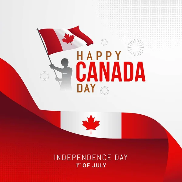 Happy Canada Day Celebration Banner Template Canadian Flag 1St July — 图库矢量图片