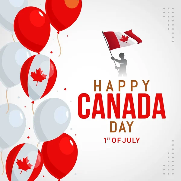 Happy Canada Day Celebration Banner Template Canadian Flag 1St July — 图库矢量图片