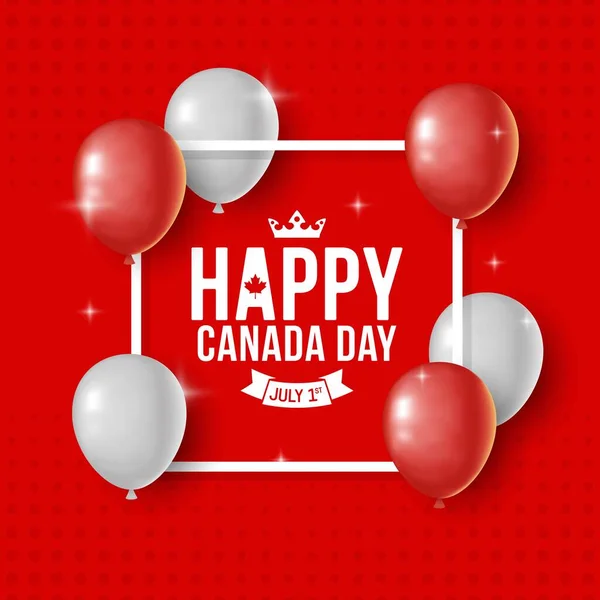 Happy Canada Day Celebration Banner Template Canadian Flag 1St July — 图库矢量图片
