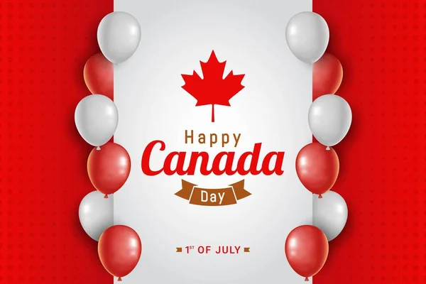 Happy Canada Day Celebration Banner Template Canadian Flag 1St July — Stock Vector