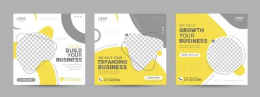 Dijital ajans sosyal medya promosyon için kare pankart şablonu