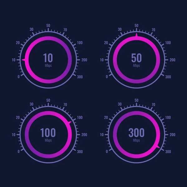 Velocímetro Internet Indicador Nivel Velocidad Vector Diseño — Archivo Imágenes Vectoriales