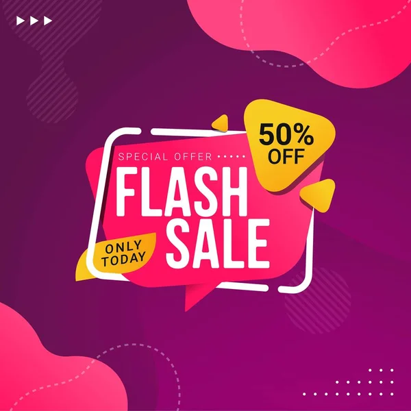 Süper Büyük Satış Afişi Şablonu Flash Sale Indirim Promosyonu Sosyal — Stok Vektör