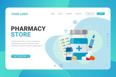 İniş sayfası şablonu eczane tasarımı konsepti