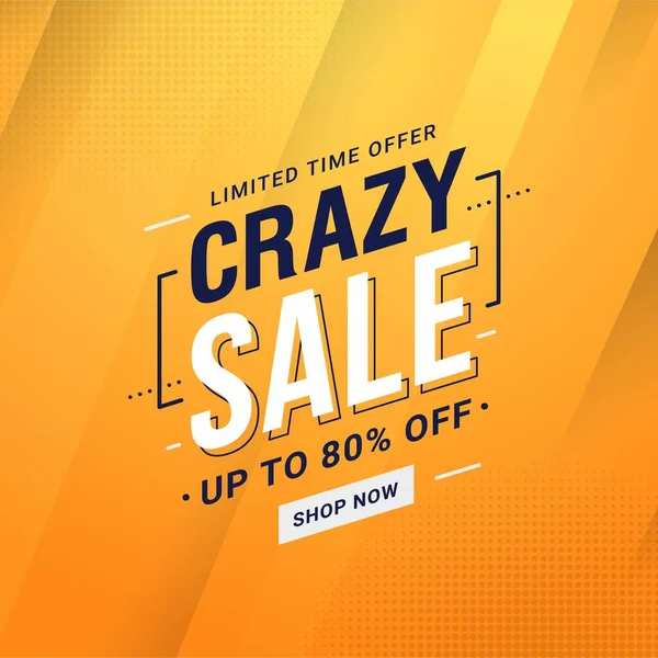 Crazy Sale Banner Discount Promotion Vector Graphic — Stock Vector