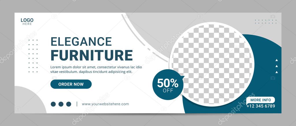 Furniture social media cover template banner sale for home interior advertisement