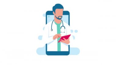 Smartphoe video animasyon açıklayıcısı üzerinde çevrimiçi doktor danışmanlığı