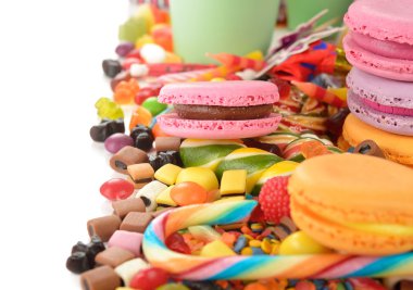 Renkli lolipop ve şeker