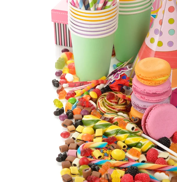 Színes nyalóka és candy — Stock Fotó