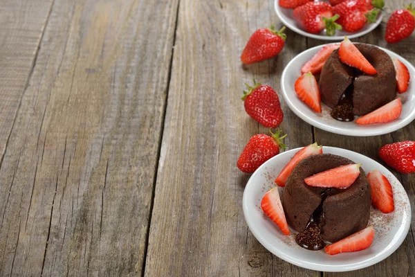 Chocolade fondant close-up — Stockfoto