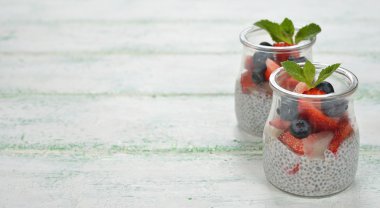 Chia puding yakın çekim