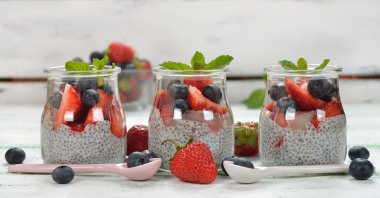 Chia puding yakın çekim