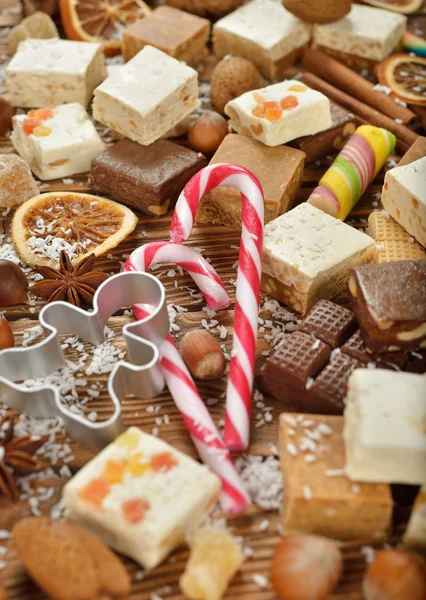 Christmas nougat närbild — Stockfoto