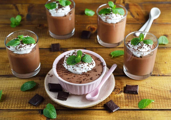 Choklad Mousse Brun Bakgrund — Stockfoto