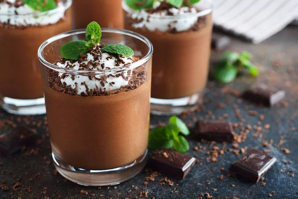 Chocolate Mousse Brown Background — Stock Photo, Image