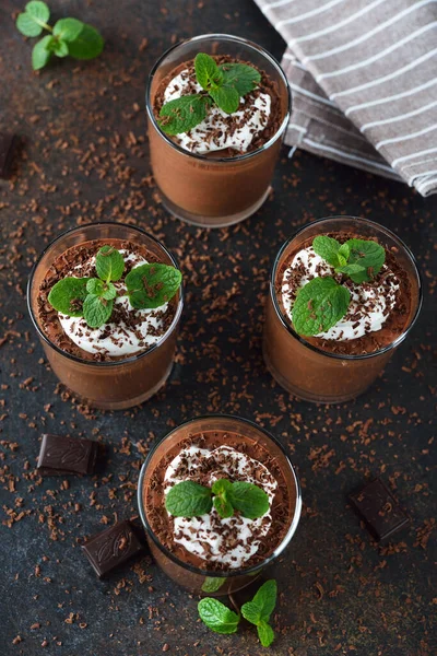 Mousse Cioccolato Sfondo Marrone — Foto Stock