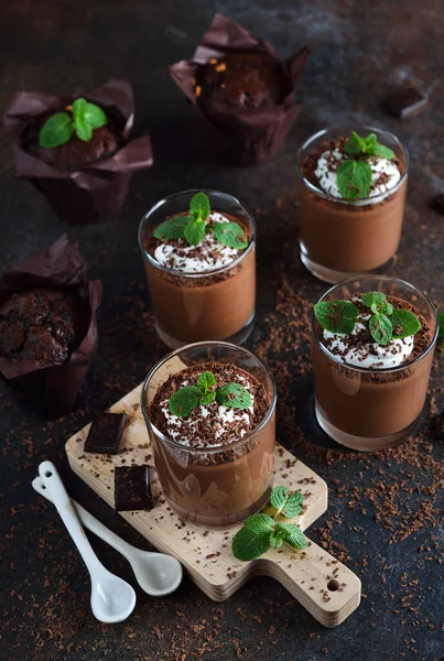 Chocolademousse Bruine Ondergrond — Stockfoto