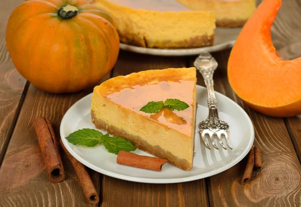 Bolo de queijo de abóbora Imagem De Stock