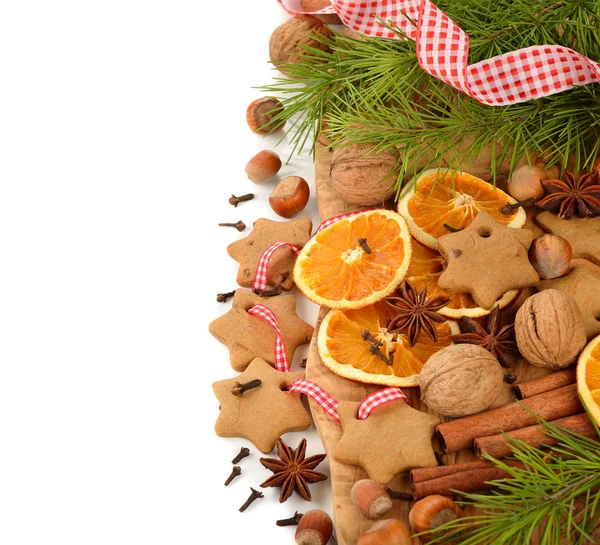 Christmas ingredients and cookies — Stock Photo, Image