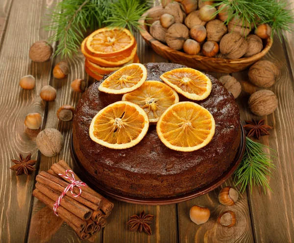 Christmas fruit cake — Stock Photo, Image