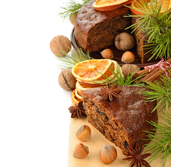 Christmas fruit cake — Stock Photo, Image