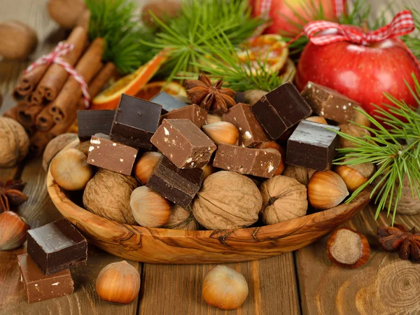 Kerstmis chocolade fudge — Stockfoto