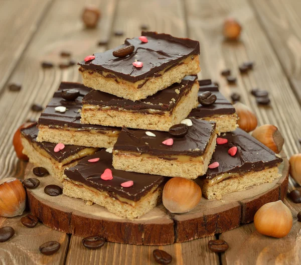 Biscotti al cioccolato con caramello — Foto Stock