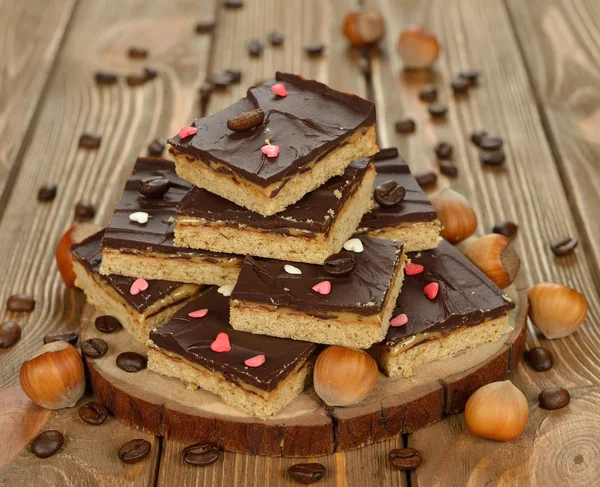 Biscotti al cioccolato con caramello — Foto Stock