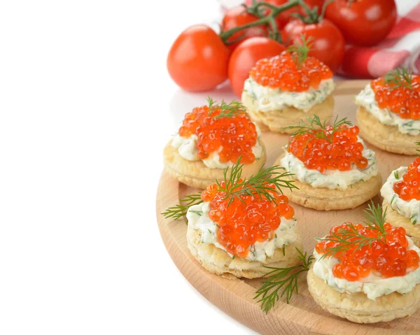 Appetizer with red caviar — Stock Photo, Image