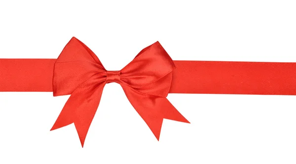 Red ribbon with bow — Stock Photo, Image