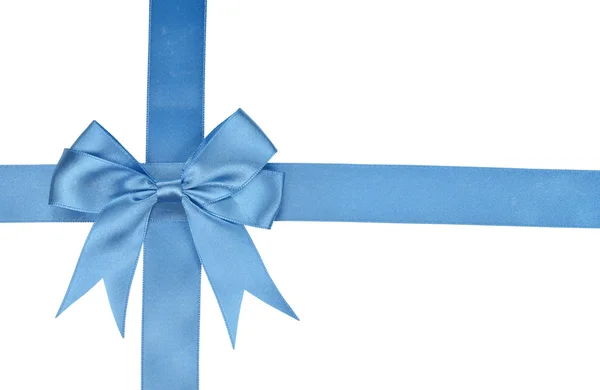 Blue ribbon with bow — Stock Photo, Image