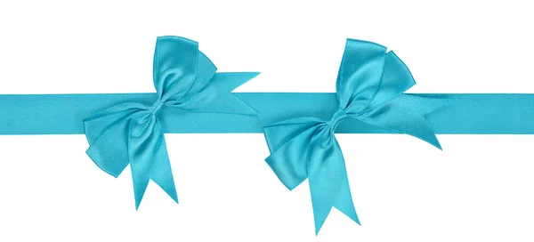 Blue ribbon with bow — Stock Photo, Image