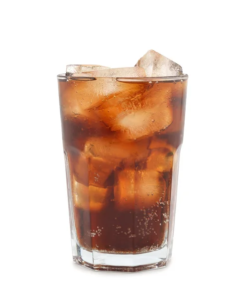 Cola z lodem w szklance — Zdjęcie stockowe