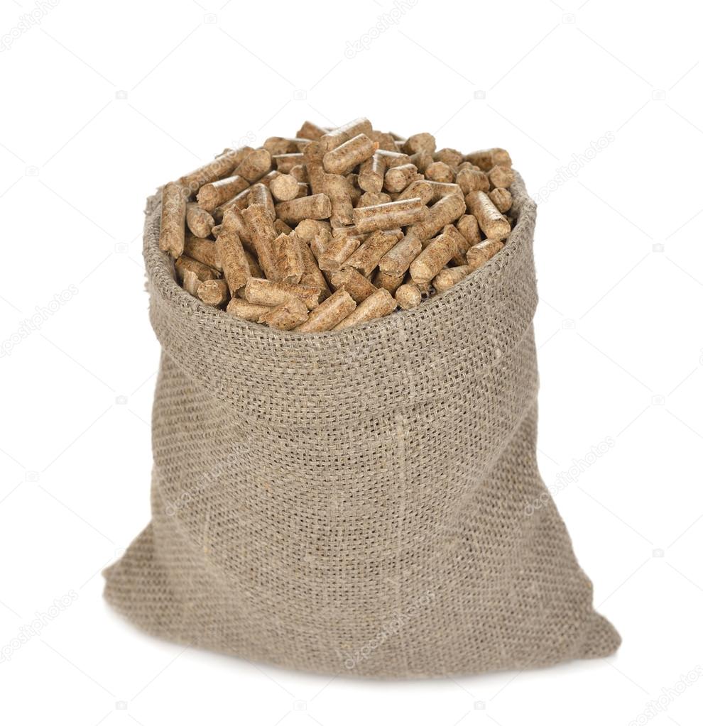 Wood pellets in the bag