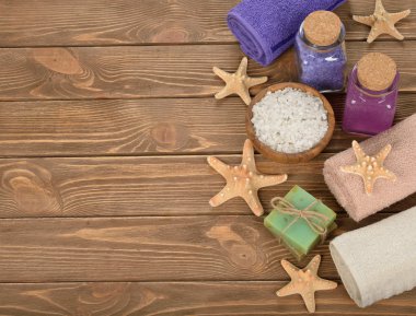 deniz tuzu, havlu ve deniz yıldızı