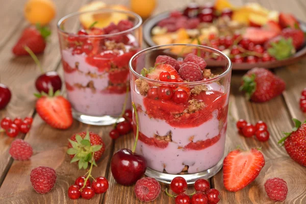 Dietní jogurt dezert — Stock fotografie