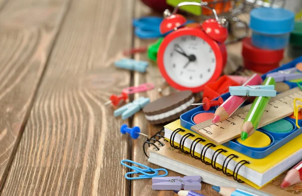 Multicolored children's school supplies — Stock Photo, Image