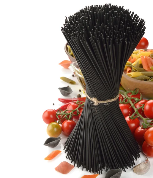 Black spaghetti — Stock Photo, Image